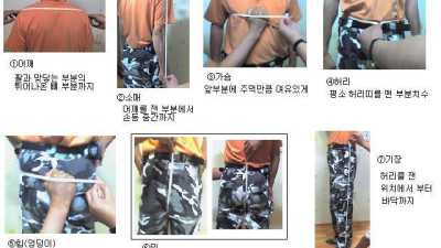 제복주문 안내(치수 재는 방법)